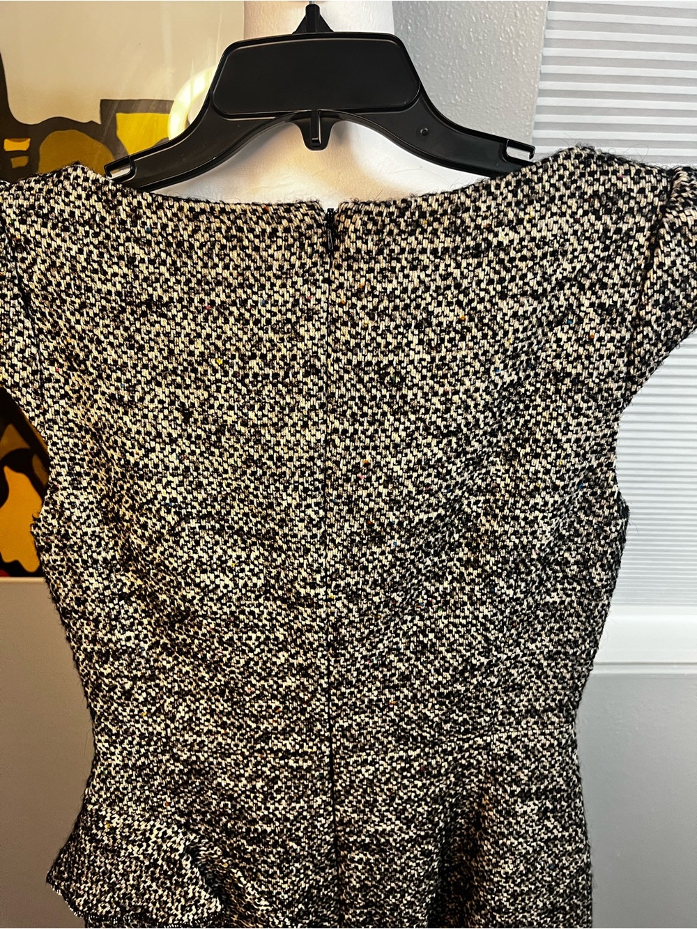 KAREN MILLEN TWEED DRESS I BLACK/ MULTI 8 Medium Wool Blend - Picture 16 of 16